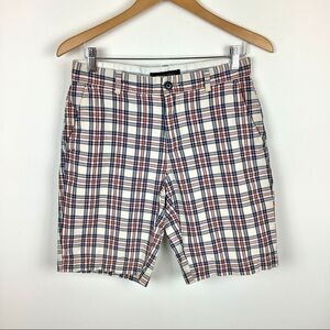 Vintage Tommy Hilfiger Shorts Mens‎ 29 Y2K Plaid Chino Flat Front Preppy 90s 00s